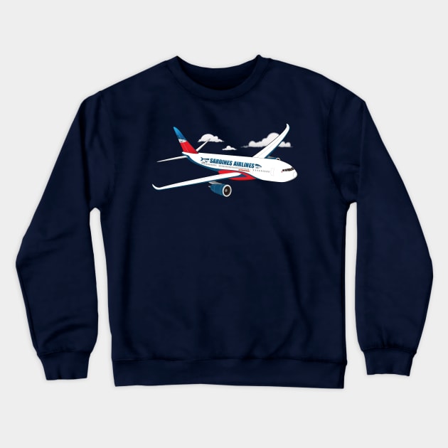 Sardines Airlines Crewneck Sweatshirt by Manikool